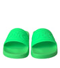 Sandales à enfiler en cuir vert Dolce &amp; Gabbana, chaussures de plage