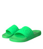 Sandales à enfiler en cuir vert Dolce &amp; Gabbana, chaussures de plage
