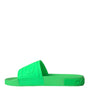 Sandales à enfiler en cuir vert Dolce &amp; Gabbana, chaussures de plage