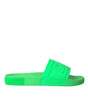 Sandales à enfiler en cuir vert Dolce &amp; Gabbana, chaussures de plage