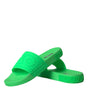Sandales à enfiler en cuir vert Dolce &amp; Gabbana, chaussures de plage