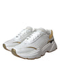 Dolce & Gabbana White Gold DAYMASTER Leather Sneakers Shoes