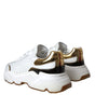 Dolce & Gabbana White Gold DAYMASTER Leather Sneakers Shoes