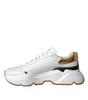 Dolce & Gabbana White Gold DAYMASTER Leather Sneakers Shoes