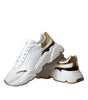 Dolce & Gabbana White Gold DAYMASTER Leather Sneakers Shoes