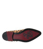 Chaussures Broque en cristal et cheveux léopard marron Dolce &amp; Gabbana