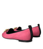 Dolce & Gabbana Pink Velvet Slip On Loafers Flats Shoes