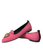 Dolce & Gabbana Pink Velvet Slip On Loafers Flats Shoes