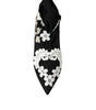 Dolce & Gabbana Black White Embroidery Slip On Boots Shoes