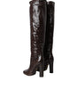 Dolce & Gabbana Brown Exotic Leather Heels High Boots Shoes