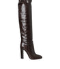 Dolce & Gabbana Brown Exotic Leather Heels High Boots Shoes