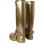 Dolce & Gabbana Metallic Gold Rubber PVC Rain Boots Shoes