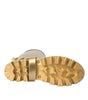 Dolce & Gabbana Metallic Gold Rubber PVC Rain Boots Shoes