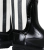 Dolce & Gabbana Black Rubber Knee High Flat Boots Shoes