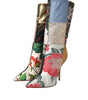 Dolce & Gabbana Multicolor Patchwork Print Heeled Boots Shoes