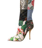 Dolce & Gabbana Multicolor Patchwork Print Heeled Boots Shoes