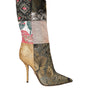 Dolce & Gabbana Multicolor Patchwork Print Heeled Boots Shoes