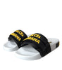 Chaussures plates et sandales de plage Dolce &amp; Gabbana avec logo blanc et noir