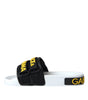 Chaussures plates et sandales de plage Dolce &amp; Gabbana avec logo blanc et noir