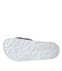 Chaussures plates et sandales de plage Dolce &amp; Gabbana avec logo blanc et noir