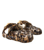 Dolce & Gabbana Brown Tiger Slippers Flats Sandals Shoes