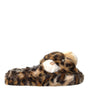 Dolce & Gabbana Brown Tiger Slippers Flats Sandals Shoes