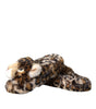 Dolce & Gabbana Brown Tiger Slippers Flats Sandals Shoes