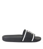 Dolce & Gabbana Black Leather I Love D&G Sandals Slides Shoes