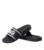 Dolce & Gabbana Black Leather I Love D&G Sandals Slides Shoes