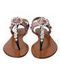 Dolce & Gabbana Multicolor Crystal Sandals Flip Flops Shoes