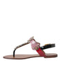 Dolce & Gabbana Multicolor Crystal Sandals Flip Flops Shoes