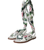 Dolce & Gabbana Multicolor Floral Print Ankle Wrap Sandals Shoes