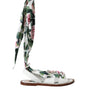 Dolce & Gabbana Multicolor Floral Print Ankle Wrap Sandals Shoes