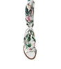 Dolce & Gabbana Multicolor Floral Print Ankle Wrap Sandals Shoes