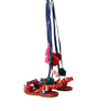 Dolce & Gabbana Multicolor Pom Pom Fur Wrap Sandals Shoes