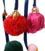 Dolce & Gabbana Multicolor Pom Pom Fur Wrap Sandals Shoes