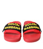 Chaussures plates et sandales Dolce &amp; Gabbana avec logo rouge et noir