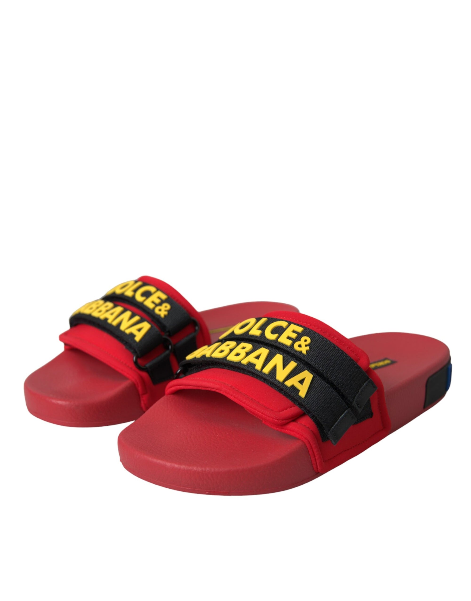 Chaussures plates et sandales Dolce &amp; Gabbana avec logo rouge et noir