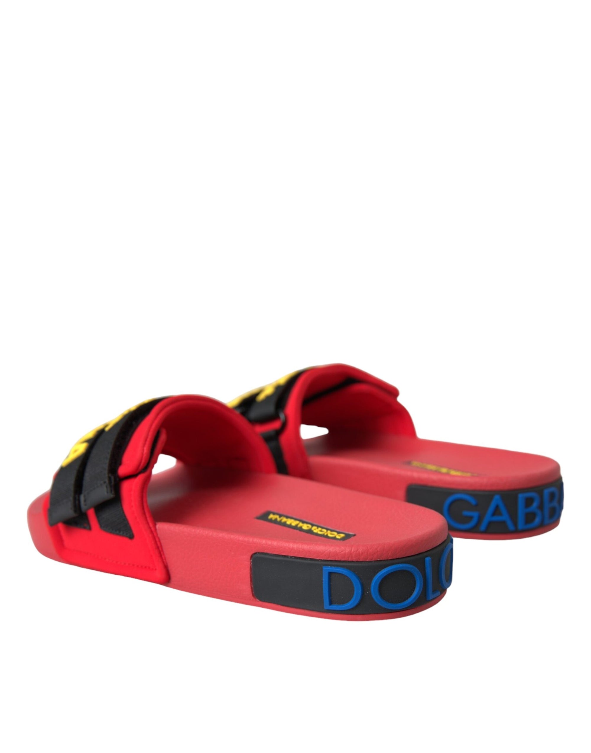 Chaussures plates et sandales Dolce &amp; Gabbana avec logo rouge et noir