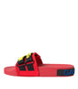 Chaussures plates et sandales Dolce &amp; Gabbana avec logo rouge et noir
