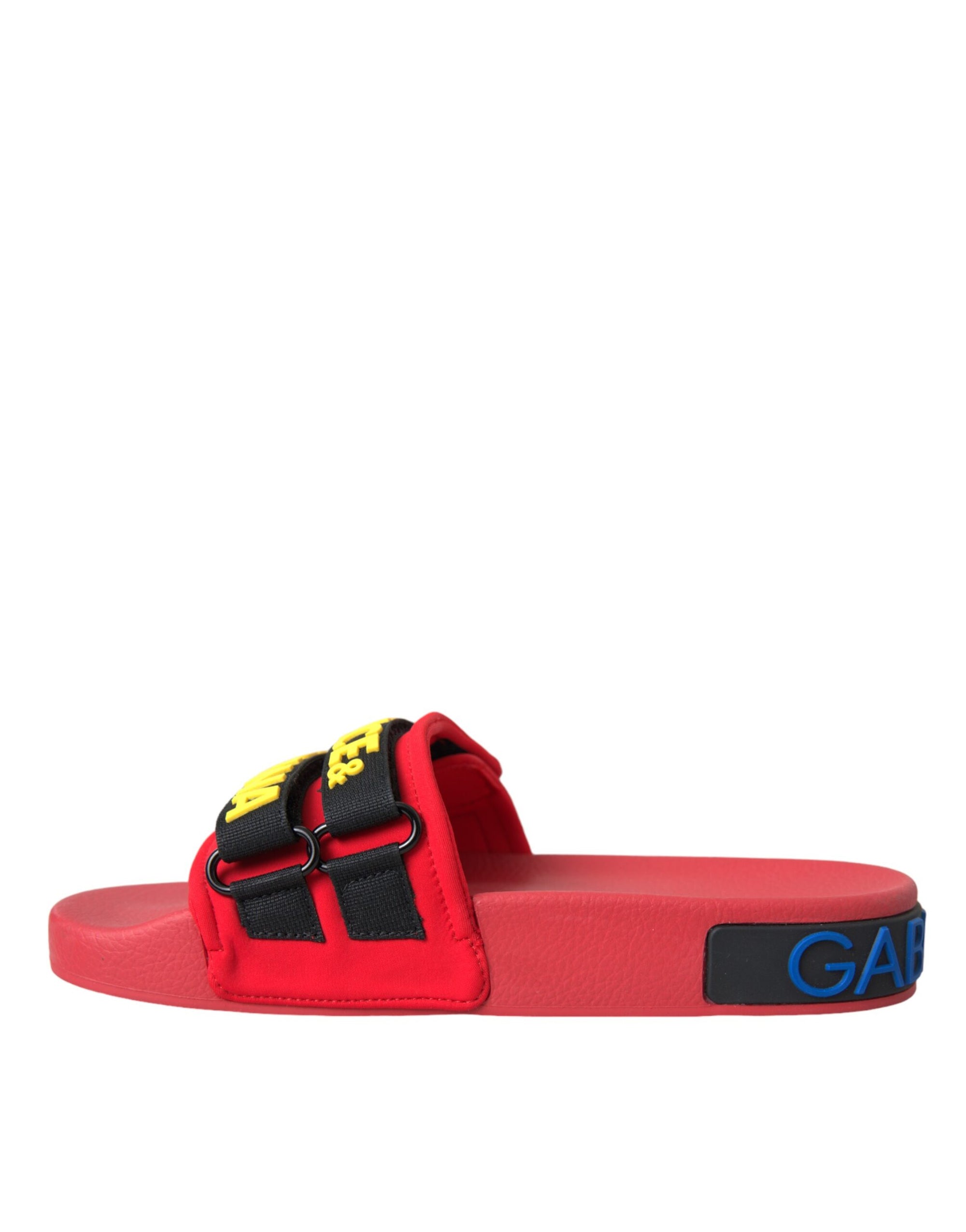 Chaussures plates et sandales Dolce &amp; Gabbana avec logo rouge et noir