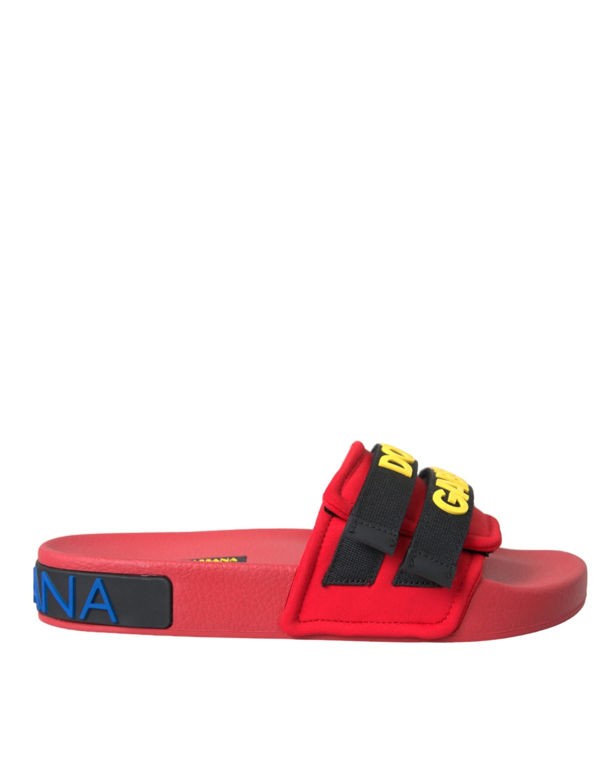Chaussures plates et sandales Dolce &amp; Gabbana avec logo rouge et noir