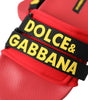 Chaussures plates et sandales Dolce &amp; Gabbana avec logo rouge et noir