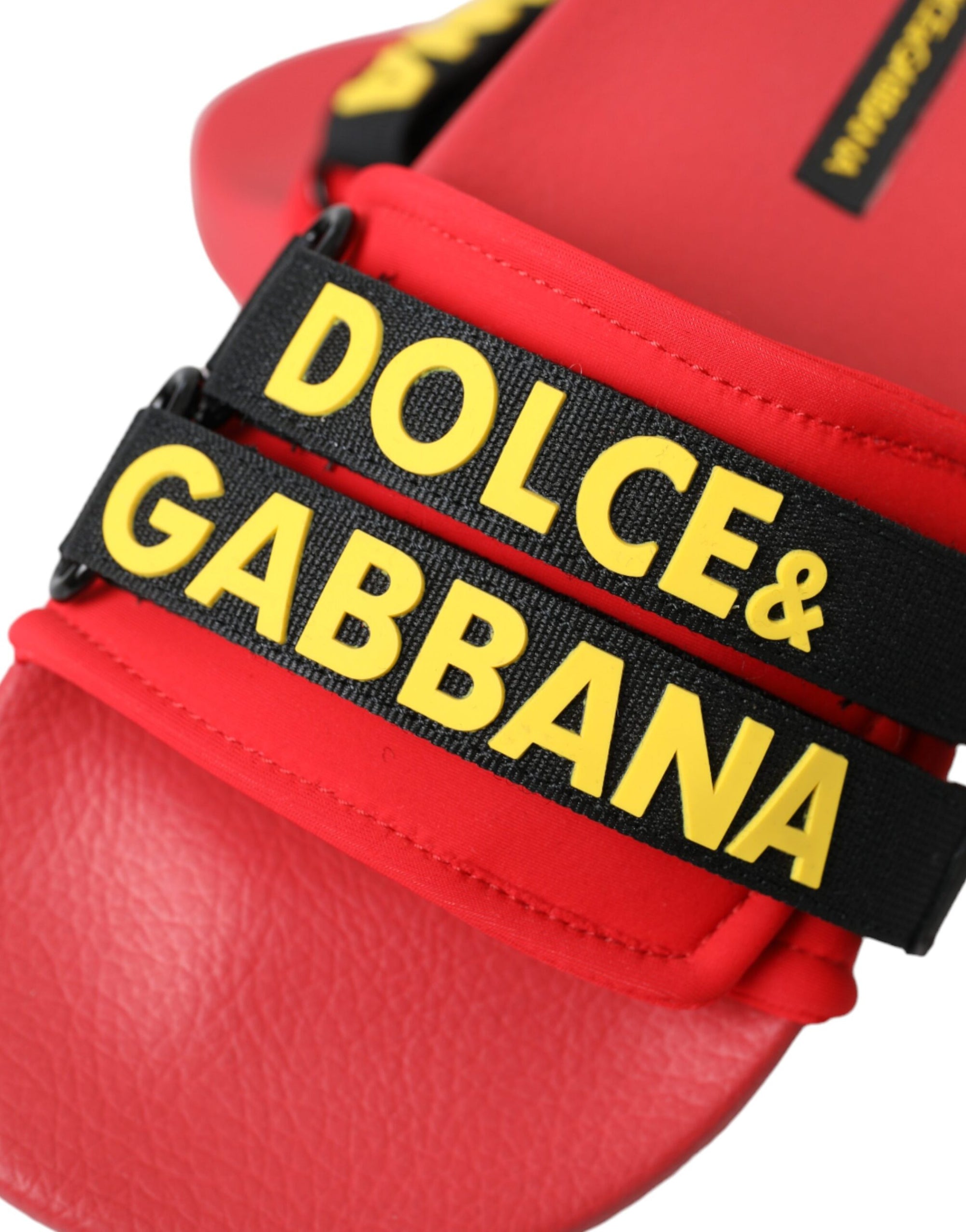 Chaussures plates et sandales Dolce &amp; Gabbana avec logo rouge et noir