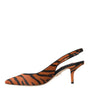 Chaussures à bride arrière en cuir zébré noir et orange Dolce &amp; Gabbana
