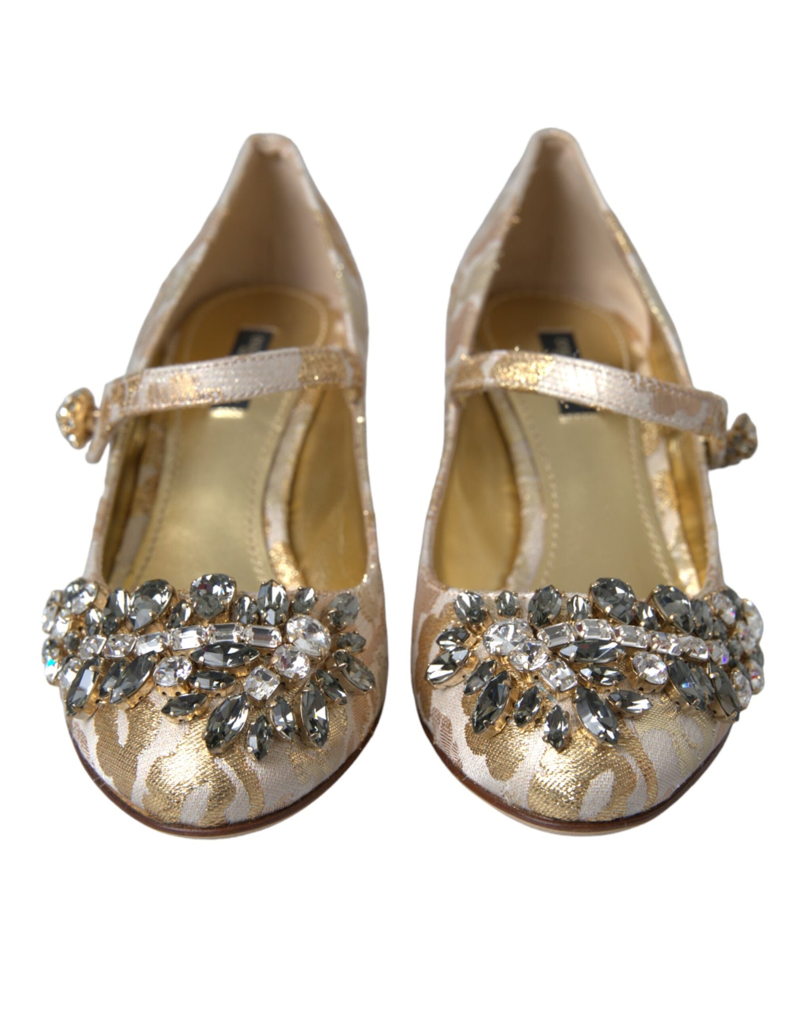 Escarpins Mary Jane Dolce & Gabbana en jacquard doré et cristal