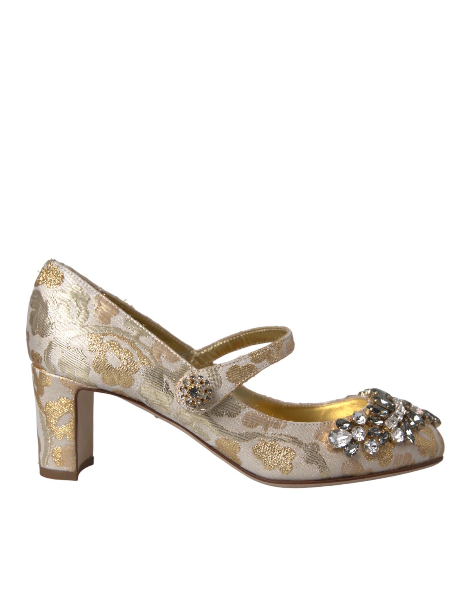 Escarpins Mary Jane Dolce & Gabbana en jacquard doré et cristal