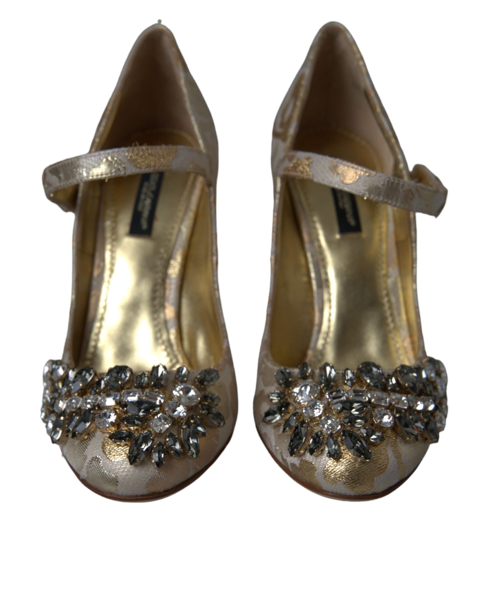 Escarpins Mary Jane Dolce & Gabbana en jacquard doré et cristal