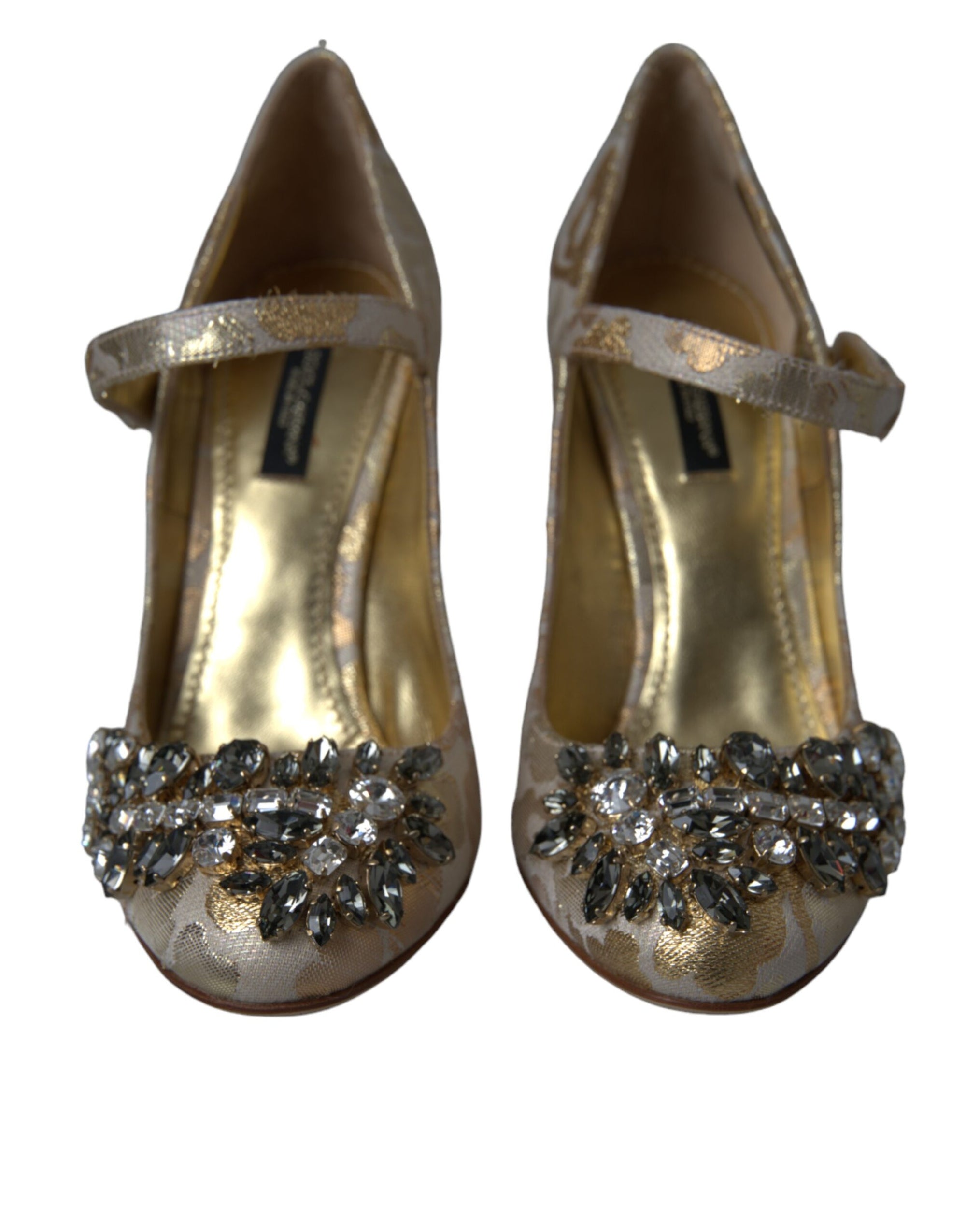 Escarpins Mary Jane Dolce & Gabbana en jacquard doré et cristal