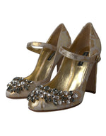 Escarpins Mary Jane Dolce & Gabbana en jacquard doré et cristal